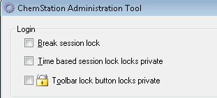 Administration Regarding 21 CFR Part 11 Compliance 4 ChemStation Administration Tool Session Lock Settings Figure 23 ChemStation Administration Tool In the ChemStation Administration Tool, you can
