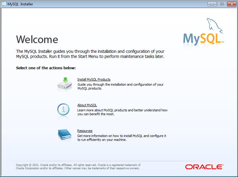 Installing MySQL server for Advance Workshop As a first step, the MySQL database has to be installed.
