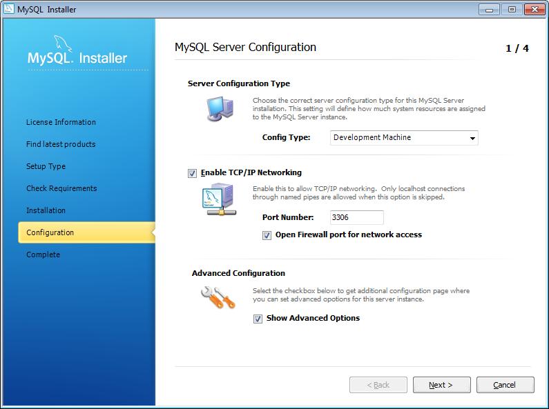 9. Select Server Configuration Type and choose the correct server configuration type for this