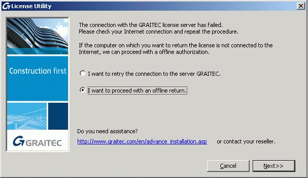 Offline license return If the computer, from which the license is to be removed, is not connected to the Internet, Advance can be deactivated using the offline e-mail based procedure.