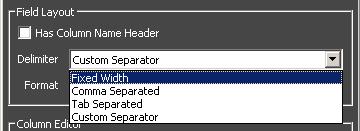 6.2.4.2 Delimiter Select the type of character that separates the Text blocks (columns) within the Data Text File.