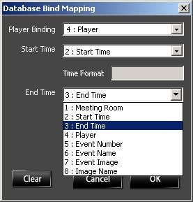8 End Time 10.8.1 The End Time is the Time that this Region will stop displaying content for the specified Player. 10.8.2 Select the End Time drop-down menu, and select the column in the Data Source that specifies the End Time.