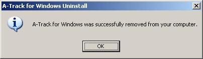 followed by a final confirmation window Click OK to complete the uninstall process.