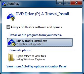 Although the installation program will normally run immediately under Windows XP, in the case of either Windows Vista, Windows 7, or Windows 8 the standard operating system in-built security measures
