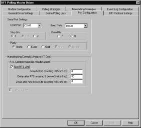9-4 Configuring RSLinx Software for DF1 Half-Duplex Communications Figure 9.3 Port Configuration Control Control Text Table 9.