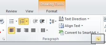 PowerPoint 2010 Foundation Page 69 This will display the Paragraph dialog box.