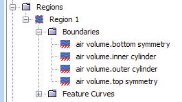 In the Assign Parts to Regions dialog box, change Boundary Mode to One boundary per part surface and change Feature Curve