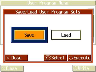 12. Saving USER PROGRAMS to external memory. a. The HPi-7S allows you to save the entire set of thirty-six (36) User Programs as a set. These sets can be saved to USB memory. b. To SAVE a set of USER PROGRAMS c.