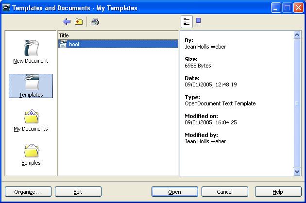 Creating a Document: Creating a Document: From a template Figure 6.