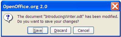 Printing a document Figure 10. Close icons in Windows XP If the document has not been saved since the last change, a message box is displayed. Choose whether to save or discard your changes.