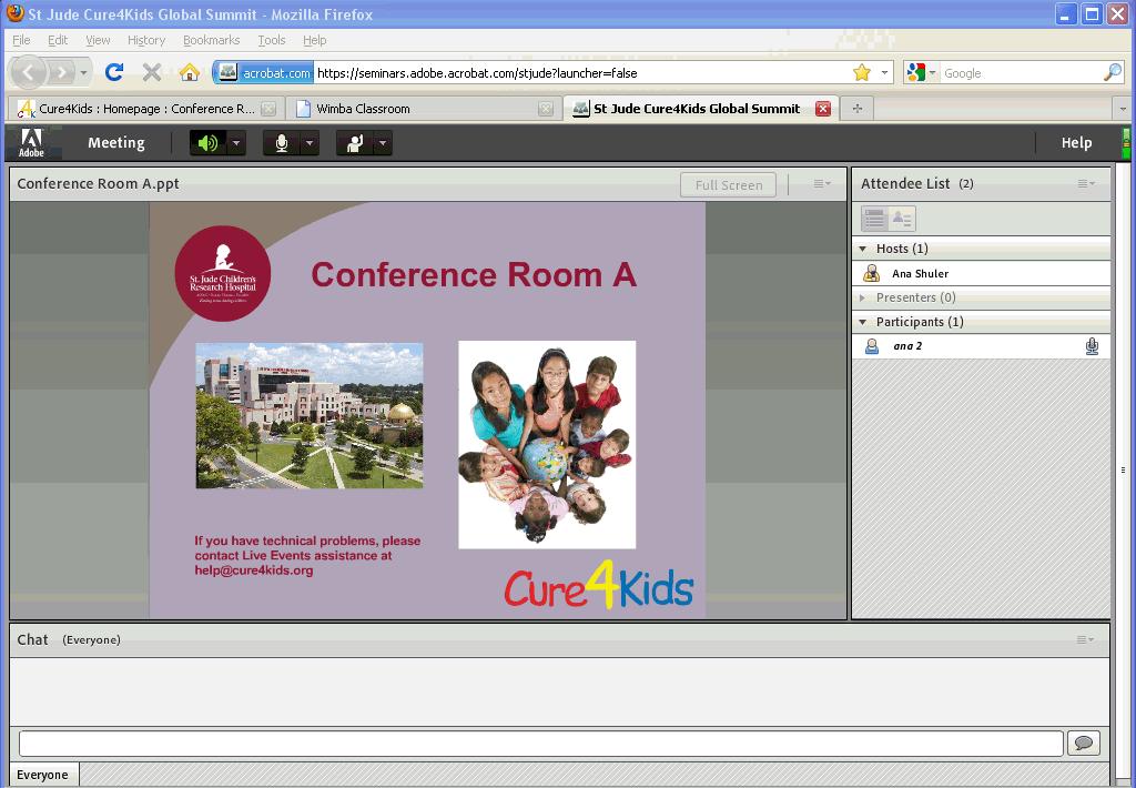 II. Attend a Meeting 1. You will receive a working group invitation via e-mail with information on how to access your meeting room. You may also log in to Cure4Kids.