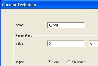 Assign Excitation Set Excitation for Magnet Select the sheet Mag_0 from history tree Select