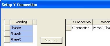Set Y Connection Select the menu item Maxwell 2D > Excitations > Set Y Connection In Set Y Connection window, Press Ctrl and