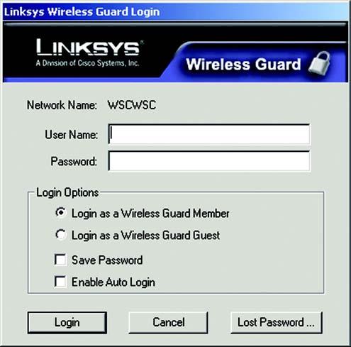 After the Linksys Wireless Guard client software is installed, a key icon will be displayed on the right side of the system tray at the bottom of your screen.