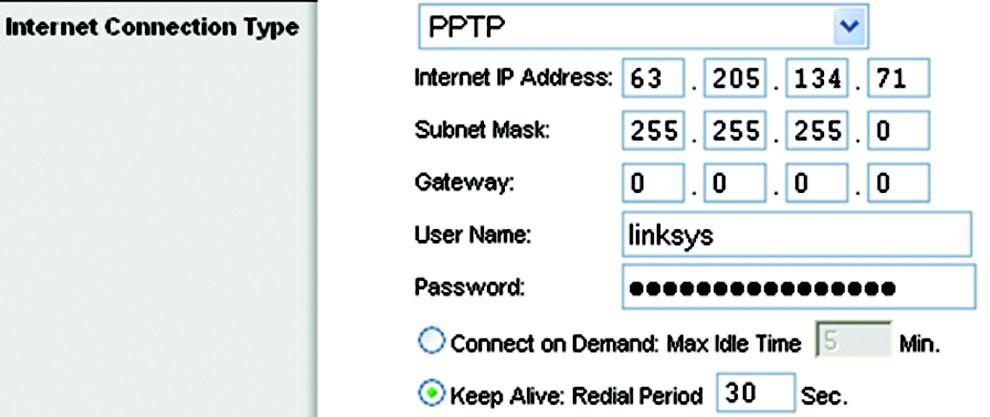Enter the User Name and Password provided by your ISP. Connect on Demand: Max Idle Time.