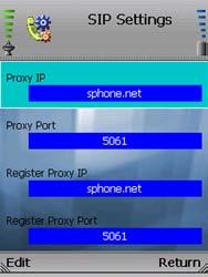 SIP Settings SIP settings are used to configure your Internet phone service. The necessary setup information is supplied by your Internet phone service provider.