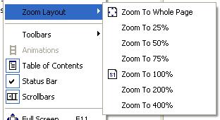 Figure 10. Zoom Layout Preset Scales Figure 11. Toolbars Commands Figure 11 shows the six toolbars on the map: File, Navigation, Data, Layout, Layer Effects, and Markup.