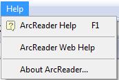 Help The Help menu contains information about the commands, functions, and tools in ArcReader. Toolbar Figure 21.