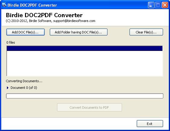 8. After Clicking on finish button, software will launch the first screen. Welcome screen of Birdie DOC to PDF Converter will appear like this.