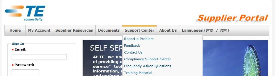 Support Center The Supplier Portal contains a Support Center that provides suppliers numerous support options including this