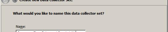 Create New Data Collector Set We will name our new data collection set Processor