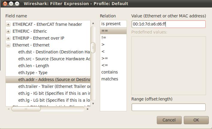 If you want to observe only selected frames you can apply filters. You can get help building filter expressions with the Expression button next to the filter text box in the upper left corner.