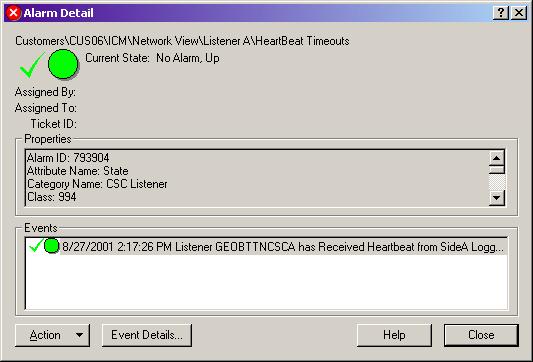 Overview Chapter 1 AlarmTracker Client Introduction Figure 1-3 Sample of Alarm Details dialog showing state transitions of an Alarm object.