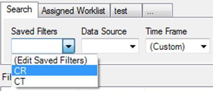 Note: All the filters in the filter group will immediately change to the saved filters, and the Filtered Studies list will update to reflect the results for those filters. D.