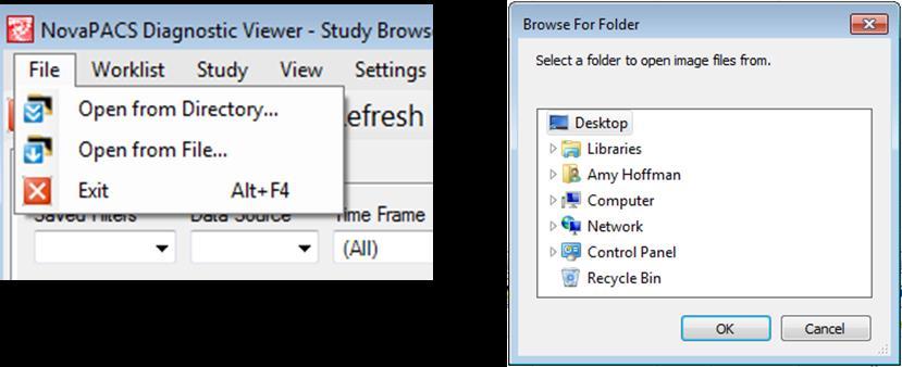 This chapter addresses the following options for using the Study Browser s File Menu: 3-1 Open from Directory 3-2 Open from File 3-3 Exit the Diagnostic Viewer 3-1 Open from