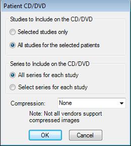 Chapter 5 Using the Study Browser Study Menu 5-11 Patient CD/DVD Users with a CD/DVD burner can use the Patient CD/DVD option to burn a patient s file to a CD or DVD (from the Managed Viewer or Web