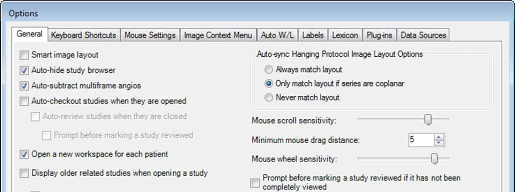 Chapter 7 Using the Study Browser Settings Menu 7-5 Preferences A. Reset Preferences B. Import Preferences C. Export Preferences D. Save as Default Preferences 7-6 Customize Toolbar A.