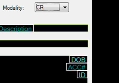 Select the modality you want the label to appear on from the Modality drop-down list. b. Select the DICOM label from the DICOM Fields list to the right of the page. c.
