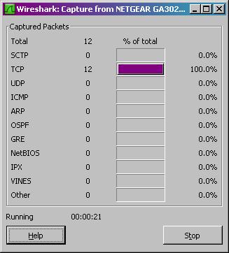 5. Once you begin packet capture, a packet capture summary window will appear, as shown in Figure 3.