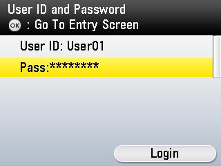 Log in to the Login and Document Release function as indicated on the screen. The screen shown left is an example of the log-in screens.