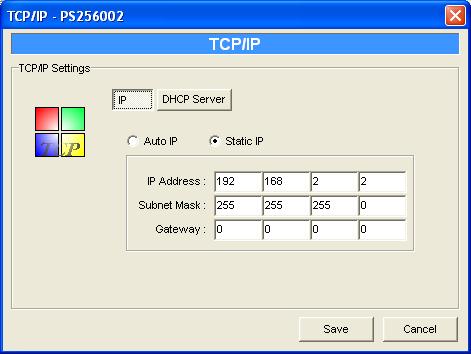 7.6 TCP/IP Configuration Double Click TCP/IP icon and the TCP/IP configuration window will pop-up.