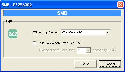 7.10 SMB Configuration SMB Group Name, the name of SMB group that this printer server belongs to. All PC should join the same group before they can use this printer server by SMB protocol.