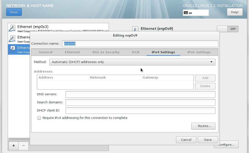 29. Select Ethernet (enp0s9) and click on Configure a.