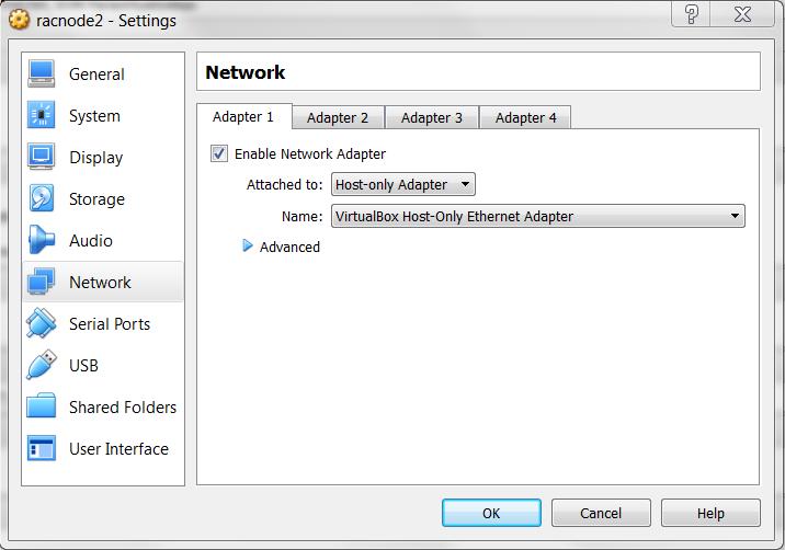 50. Open the Network sub-menu. Under the Adapter 1 tab, change the Attached to: dropdown to Host-only Adapter. 51. Choose the Adapter 2 tab. Check the box for Enable Network Adapter.