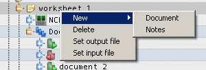 the Worksheet Collection Remove this worksheet from the Worksheet Collection Specify the name of the file to export documents to Specify the name of the file to import documents