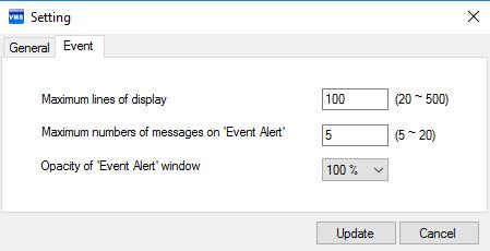 Event tab is for alert settings (figure 2.9b) 4.
