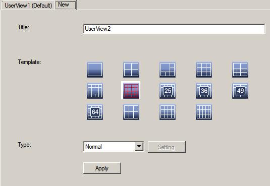 2. Adding a New view allows the user to add multiple different grid layouts and different profiles for a number of different combinations.