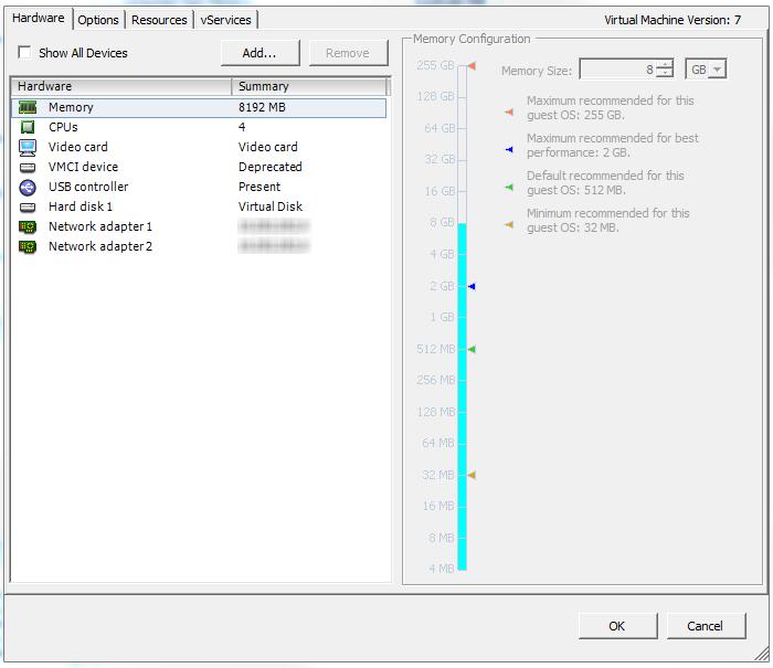 To edit virtual system settings: 1 In the left navigation pane, right click on the SMA 8200v and select Edit Settings.