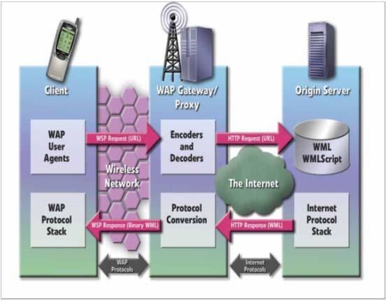 The philosophy behind the Wireless Application Protocol s approach as per WAP Forum is to utilize as few resources as possible on the handheld device and compensate for the constraints of the device