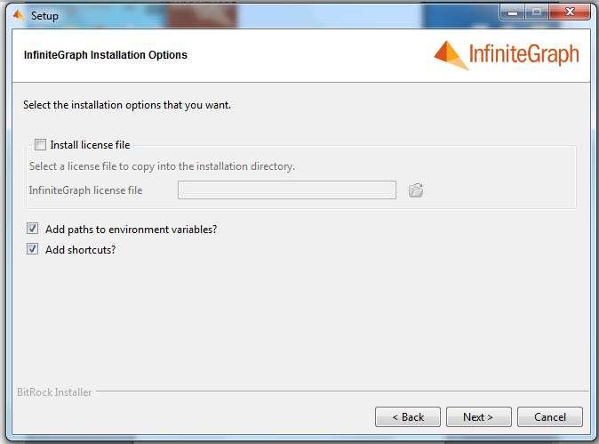 Select the installation options and click next.