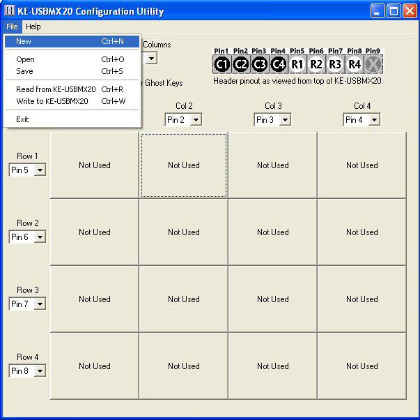 To get the desired keystrokes for the keypad with the FN key pressed, each cell has been programmed as shown below.
