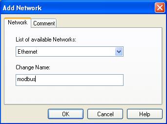 To do this in the project browser, expand the Communication folder then right-click on Networks