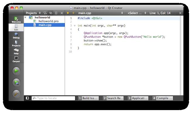 Qt Creator Demo "Hello World" What we ll show: Creation of an empty Qt project Adding the main.
