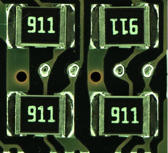 Typical PCB with Highly Reflective Solder Joints Some mirror-like surfaces will cause camera saturation Other mirror-like