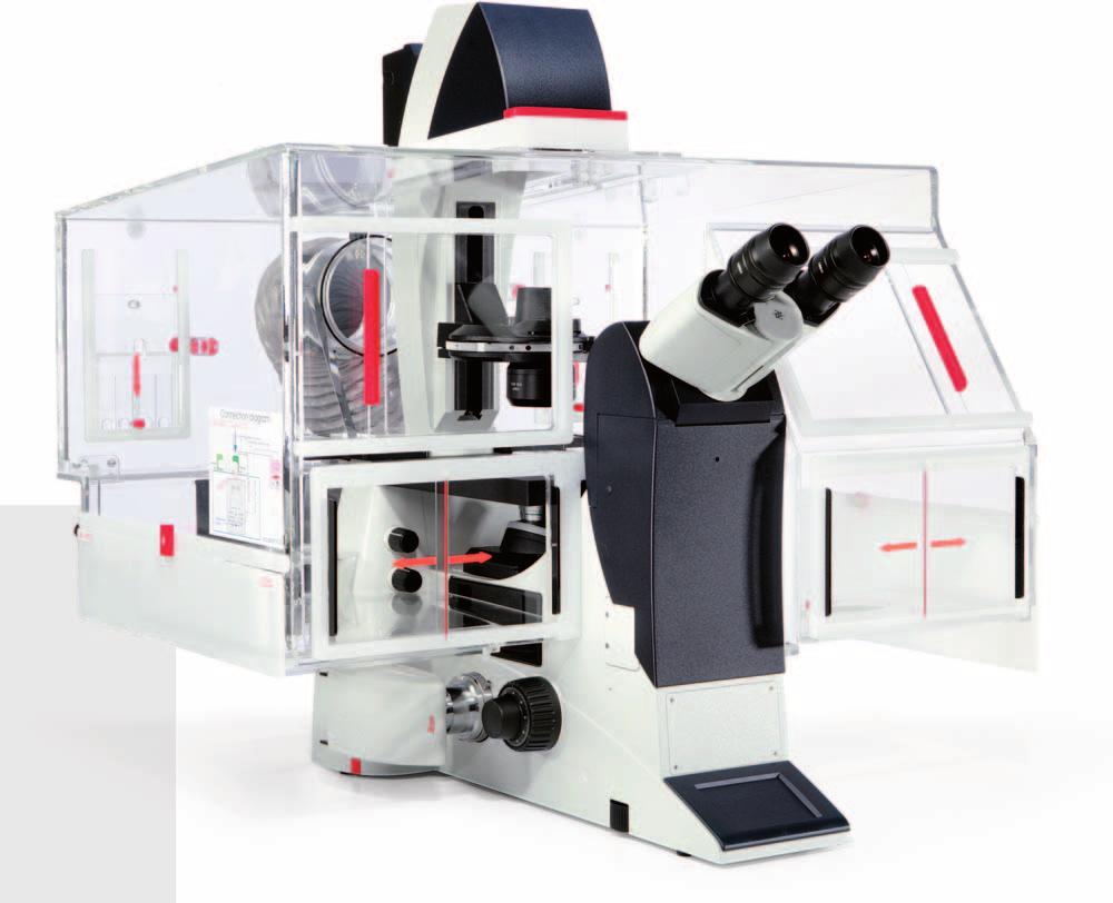 Heating and Environment Incubation systems are fundamental for live cell recording. The system below consists of a Leica DMI3000 B inverted microscope, BL incubator, and heating unit.