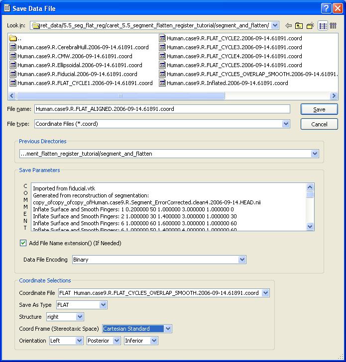 Figure 43 - Save Aligned Flat Coordinate File Press the Save push button to save the file. Select Save Data File from the File Menu.